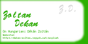 zoltan dekan business card