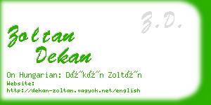 zoltan dekan business card